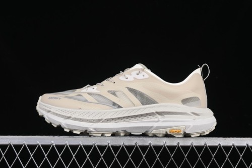 HOKA ONE ONE Satisfy Running Mafate Trail Low-Cut Cushioned Outdoor Hiking Shoes - 1157050 BONE