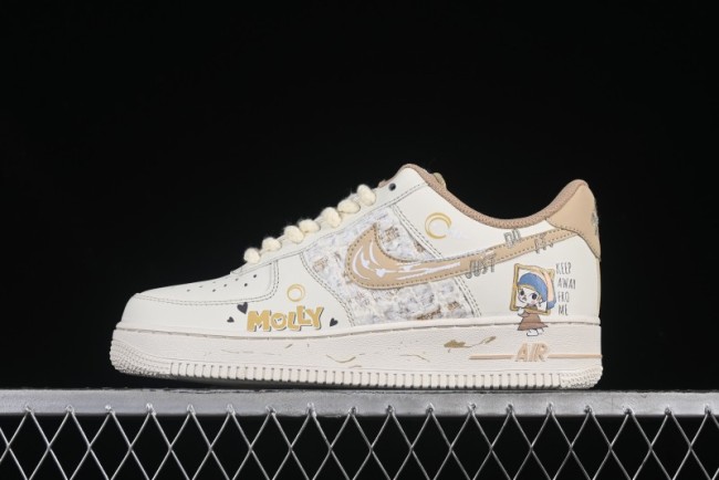 Nike Air Force 1 '07 Low Casual Sneakers with Pop Mart Molly Design - FJ7740-210