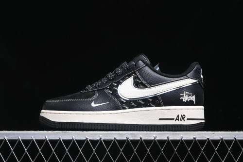 Nike Air Force 1 '07 Low Stussy Collaboration - All Black Low-Top Casual Sneakers - XZ6188-311
