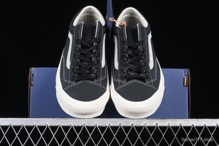 Vans Premium Old Skool 36 Full-Grain Leather Retro Skate Shoes - VN000D57BLK