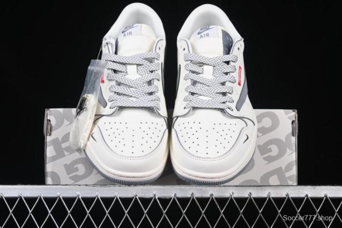 Nike Travis Scott x Fragment Design x Air Jordan 1 Low OG SP AJ1 Retro Sneakers with Unique Collaboration Details - XZ5158-002