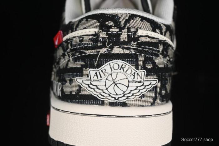 Nike Air Jordan 1 Low AJ1 Dior Collaboration - White Black Red Label Retro Basketball Shoes - SJ9950-036