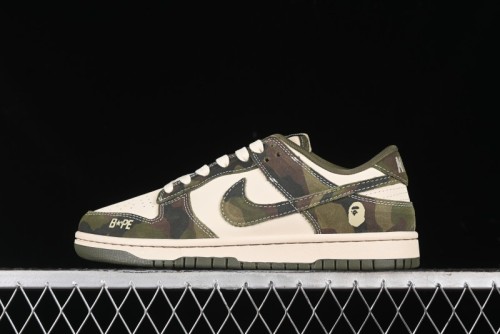 Nike SB Dunk Low Bape Collaboration - Jungle Camouflage Anniversary Custom Low-Top Casual Skate Shoes - CH6336-230