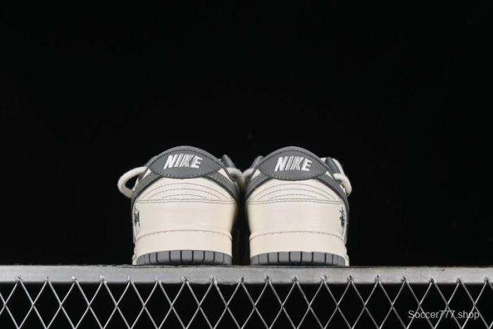 Nike SB Dunk Low Stussy Bandana Grey Check Anniversary Custom Low-Top Casual Skate Shoes - SJ2068-310