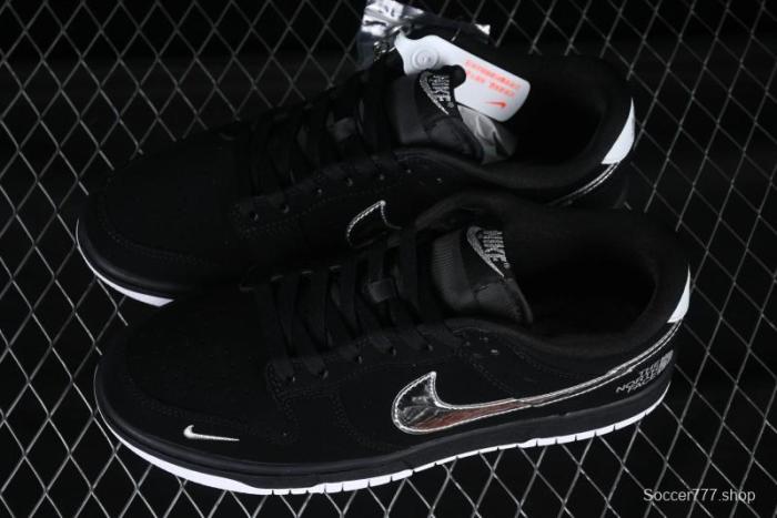 Nike SB Dunk Low The North Face Collaboration Black Warrior Silver Swoosh Anniversary Custom Low-Top Skate Shoes - KK1333-024