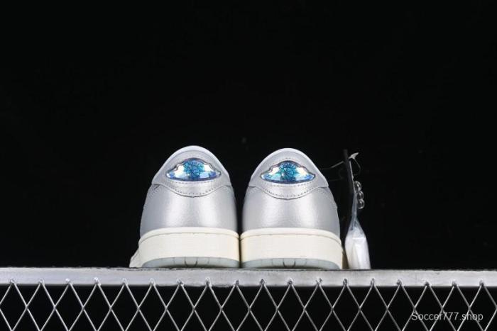 Nike Air Jordan 1 Low OG Retro Basketball Shoes Snake Year Limited Edition Silver Snake - HF3144-100