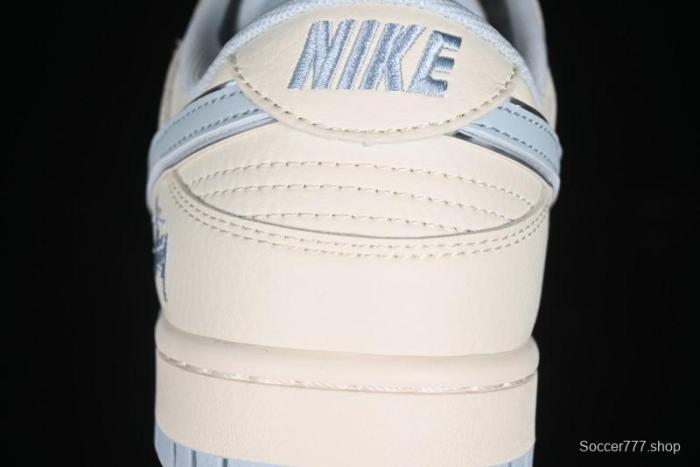 Nike SB Dunk Low Stussy Collaboration - Double Swoosh Ice Blue Anniversary Custom Low-Top Casual Skate Shoes - XX2026-101