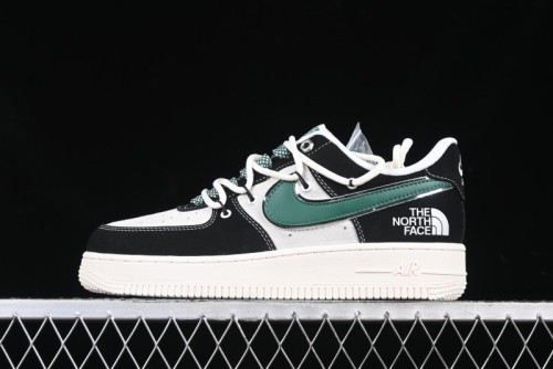 Nike Air Force 1 '07 Low The North Face Collaboration Black Green Lace-Up Low-Top Casual Sneakers - SJ1198-110