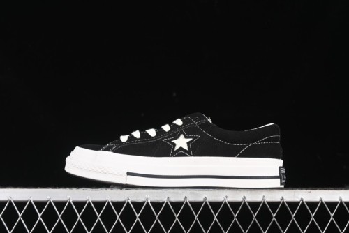 Converse One Star J Vtg Suede Low-Top Casual Sneakers in Retro Black and White - M.C3