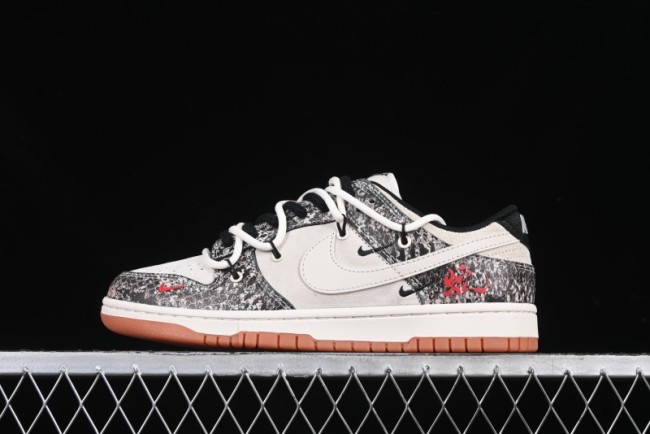 Nike SB Dunk Low Year of the Snake Series Snake Scale White Swoosh Customized Low-Top Casual Skate Shoes - YX5066-275