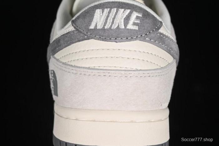 Nike SB Dunk Low The North Face Collaboration - Grey Pigskin Navy Swoosh Anniversary Custom Low-Top Casual Skate Shoes - SJ1089-009