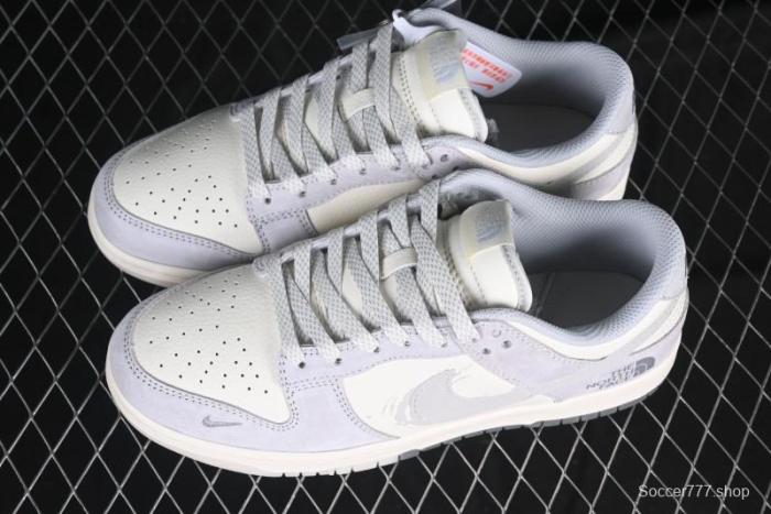Nike SB Dunk Low The North Face Graffiti Grey Check Anniversary Customized Low-Top Casual Skate Shoes - DM6868-017