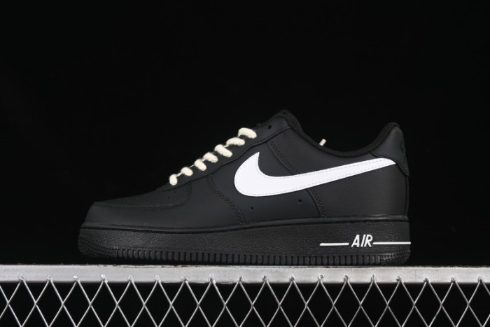 Nike Air Force 1 '07 Low Casual Sneakers in Black & White with Hemp Rope Detailing - ZH0316-073