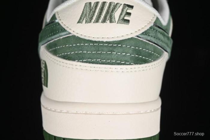 Nike SB Dunk Low The North Face Collaboration - Pig Leather Green Swoosh Anniversary Custom Low-Top Casual Skate Shoes - DQ1098-511