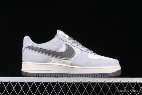 Nike Air Force 1 '07 Low Stussy Collaboration - Pig Grey Swoosh Low-Top Casual Sneakers - XZ3318-066