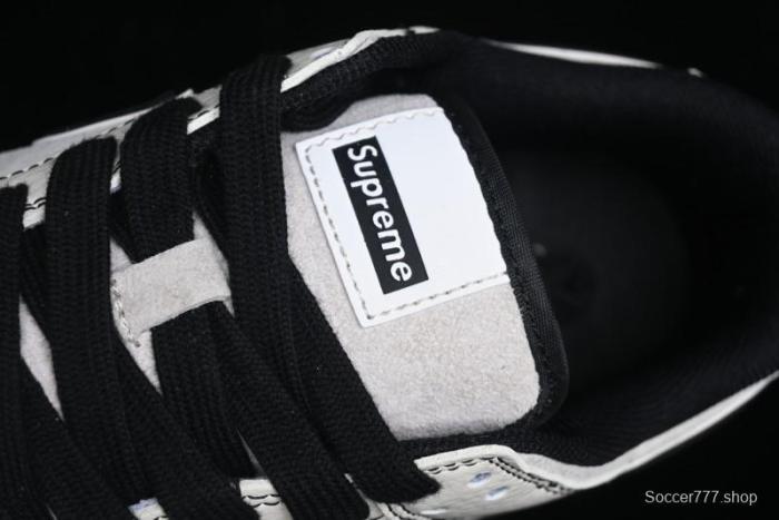 Nike SB Dunk Low Supreme Collaboration - Black Stitch Mini Swoosh Custom Low-Top Casual Skate Shoes - XX3186-302