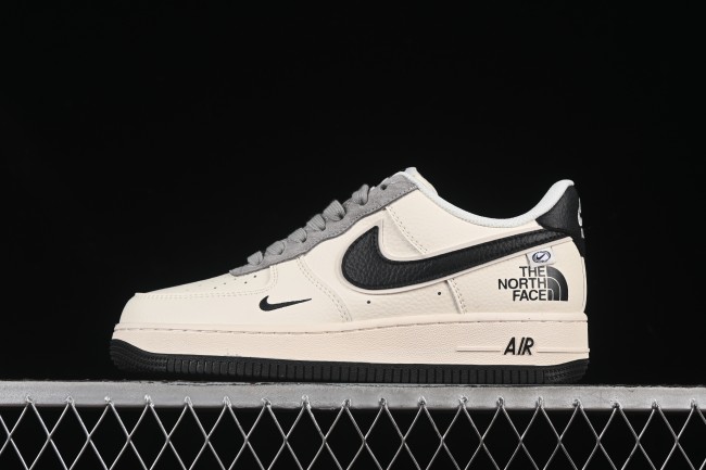 Nike Air Force 1 '07 Low The North Face Collaboration Beige Black Swoosh Casual Sneakers - XZ6188-190