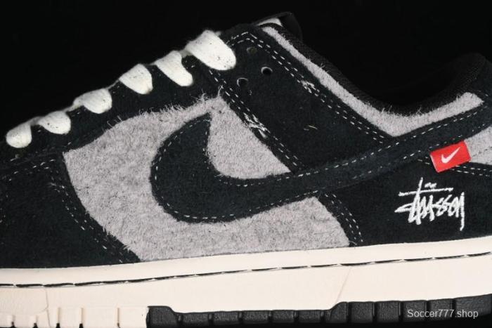 Nike SB Dunk Low Stussy Series - Grey Black with Black Swoosh Anniversary Custom Low-Top Casual Skate Shoes - MM1089-028