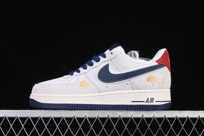 Nike Air Force 1 '07 Low Year of the Snake Limited Edition Grey Blue Red Pig Leather Low-Top Casual Sneakers - XZ2025-666