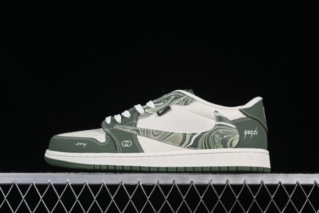 Nike Travis Scott x Fragment Design x Air Jordan 1 Low OG SP AJ1 Retro Sneakers in Wave Green - XS2024-004
