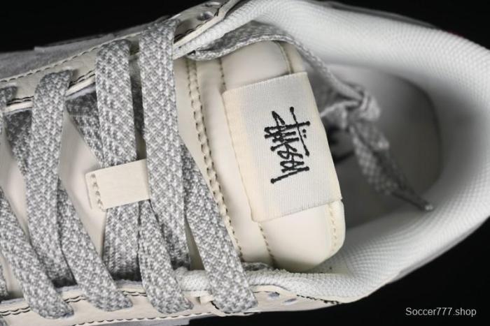 Nike SB Dunk Low Stussy Collaboration - Light Grey White Anniversary High-End Custom Low-Top Casual Skate Shoes - SJ2068-302