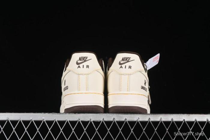Nike Air Force 1 '07 Low UN Collaboration Casual Sneakers in Off-White with Yellow Stitch - KK3333-002