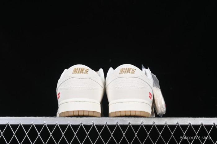 Nike SB Dunk Low Supreme Collaboration Two-Tone Khaki Anniversary High-End Custom Low-Top Casual Skate Shoes - BB8675-111