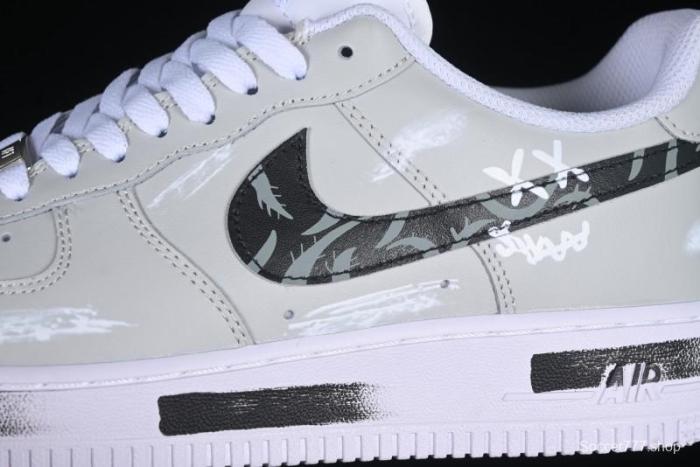 Nike Air Force 1 '07 Low Shadow Knight Grey White Black Casual Sneakers - CW2288-111