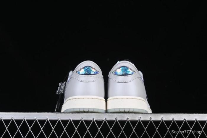 Nike Air Jordan 1 Low OG CNY AJ1 Snake Year Limited Silver Snake Low-Top Retro Basketball Shoes - HF3144-100