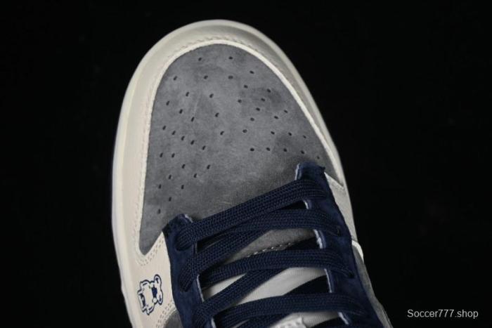 Nike SB Dunk Low Collaboration with Violent Bear - Patchwork Grey Swoosh Anniversary Custom Edition Low-Top Casual Skate Shoes - KK1333-013