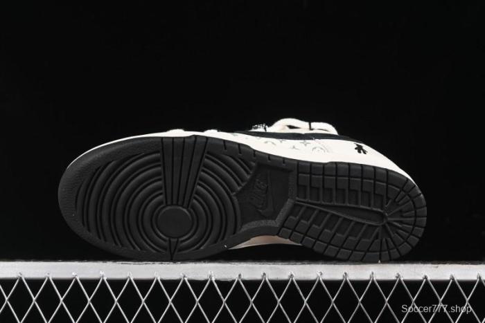 Nike SB Dunk Low Violent Bear Series - Lace-Up Beige with Black Swoosh Anniversary High-End Custom Low-Top Casual Sneakers - SJ2068-291