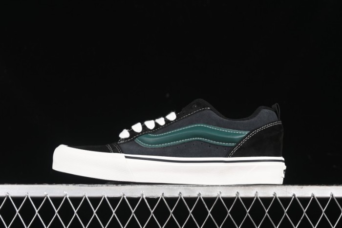 Vans Knu Skool Carbon Grey Black Green Low Top Retro Casual Vulcanized Sneakers - VN000D6CCI2
