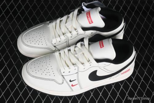 Nike Air Jordan 1 Low Supreme Collaboration Retro Basketball Shoes - XX3318-108