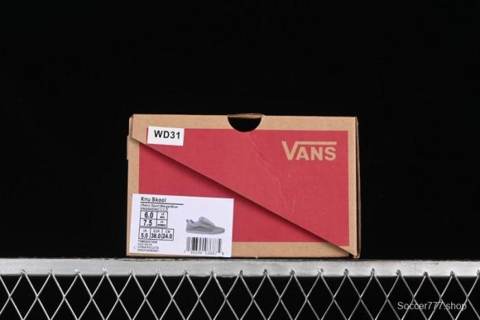 Vans Knu Skool Low-Top Retro Casual Vulcanized Slip-On Shoes in Grey Blue - VN000D6CCCZ