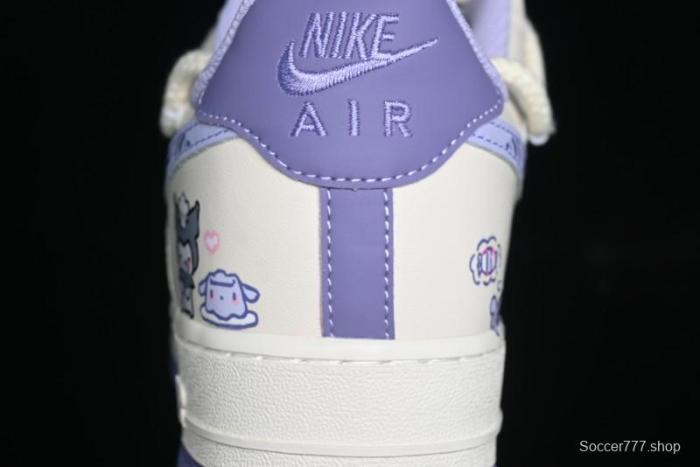 Nike Air Force 1 Low Kuromi Casual Sneakers with Lace-Up Design - BD7701-220