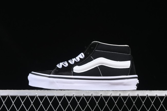 Vans HommeGirls x Vans Sk8-Mid Fashion Casual Mid-Top Canvas Sneakers with Bold Side Stripes - VN000NBNCJK
