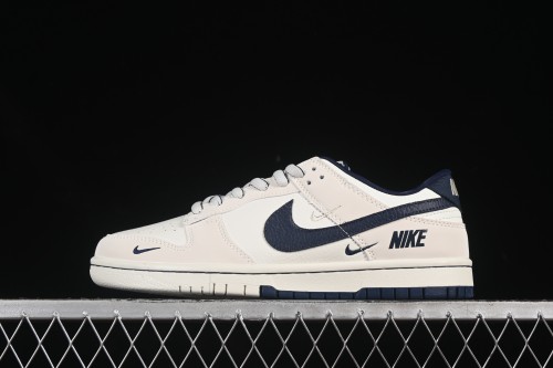 Nike SB Dunk Low Collaboration Triple Swoosh Cream Navy Anniversary Custom Low-Top Casual Skate Shoes - SC9207-402