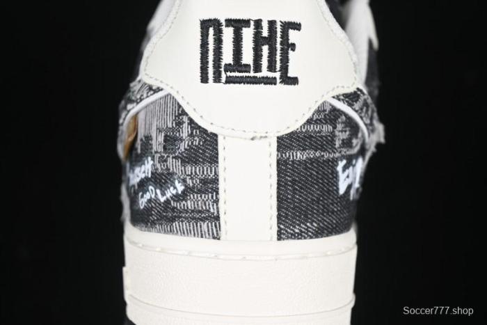 Nike Air Force 1 '07 Low  Black Jeans  Graffiti Casual Sneakers - FB0607-660