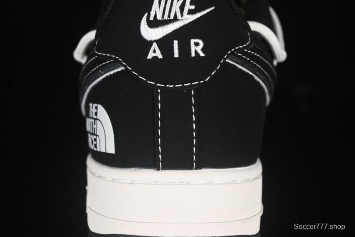 Nike Air Force 1 '07 Low The North Face Collaboration Suede Black Drawstring Casual Sneakers - SJ1198-101