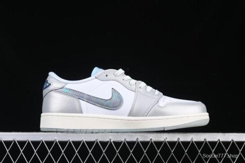Nike Air Jordan 1 Low OG Retro Basketball Shoes Snake Year Limited Edition Silver Snake - HF3144-100