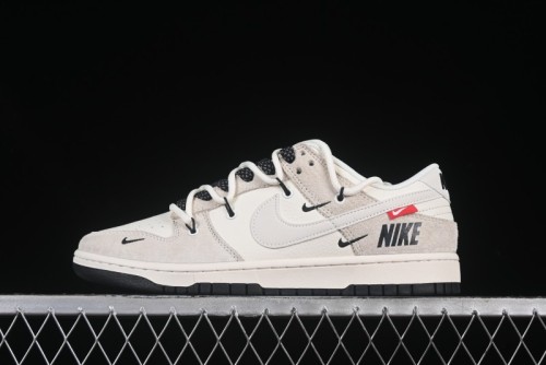 Nike SB Dunk Low Collaboration Sneakers - Red Tag Beige Black Anniversary Custom Edition - XX3168-118