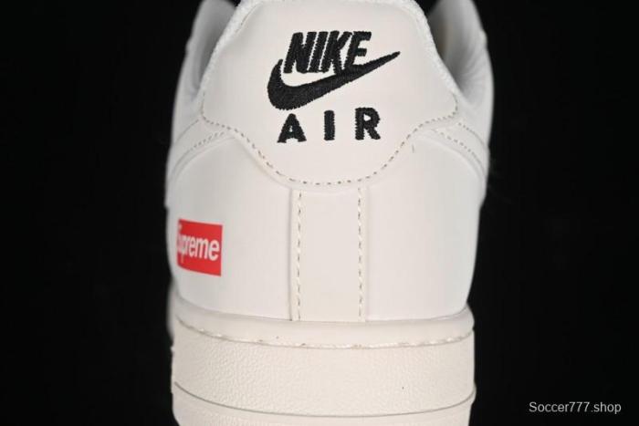 Nike Air Force 1 '07 Low Supreme Collaboration - White Black Two-Tone Low-Top Casual Sneakers - BB7577-217
