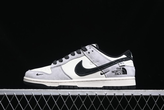 Nike SB Dunk Low The North Face Collaboration - Grey Black Double Swoosh Anniversary Custom Low-Top Casual Skate Shoes - XX3168-108
