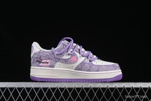 Nike Air Force 1'07 Low  Purple Star  Custom Casual Sneakers - BD7700-220