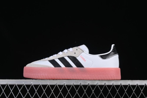 Adidas Samba Classic – White/Black with Pink Translucent Sole