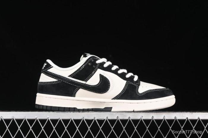 Nike SB Dunk Low Stussy Collaboration - Black White Marking Line Anniversary High-End Custom Low-Top Casual Sneakers - BB9898-008