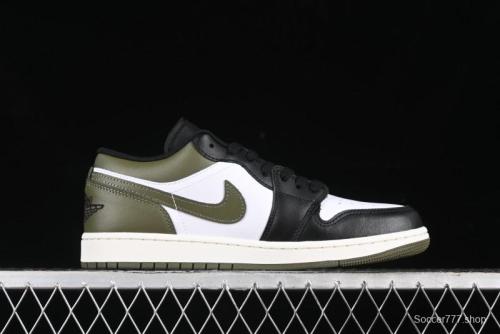 Nike Air Jordan 1 Low  Medium Olive  Casual Sneakers - 553558-092