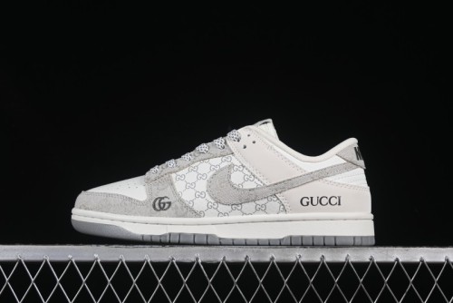 Nike SB Dunk Low Gucci Collaboration Beige Grey Denim Anniversary Custom Low-Top Casual Sneakers - CH8311-239