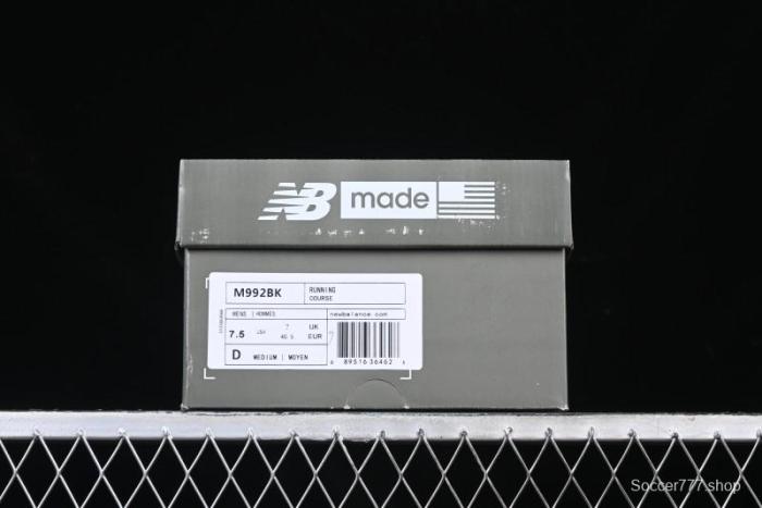 New Balance Made In USA 992 Classic Retro Running Sneakers with Superior Comfort - M992BK