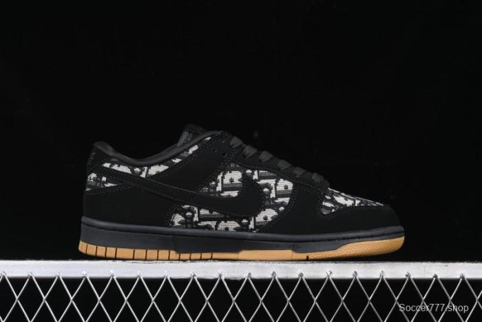 Nike SB Dunk Low APE Collaboration - Camouflage Black Swoosh Anniversary Custom Low-Top Casual Sneakers - KK1333-017